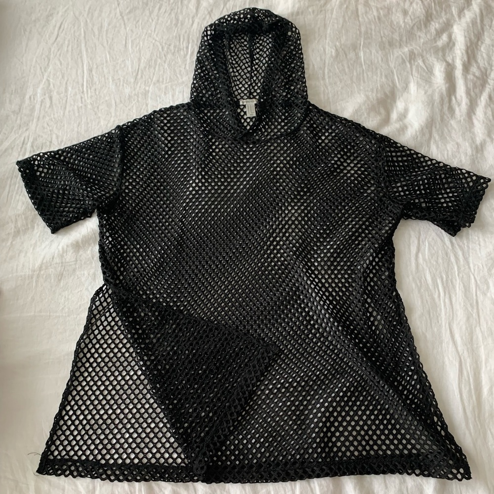 black mesh hoodie